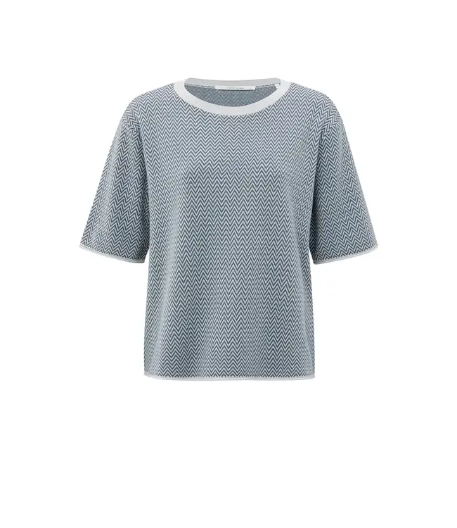 Yaya 01-000488-508 Jacquard knitted t-shirt