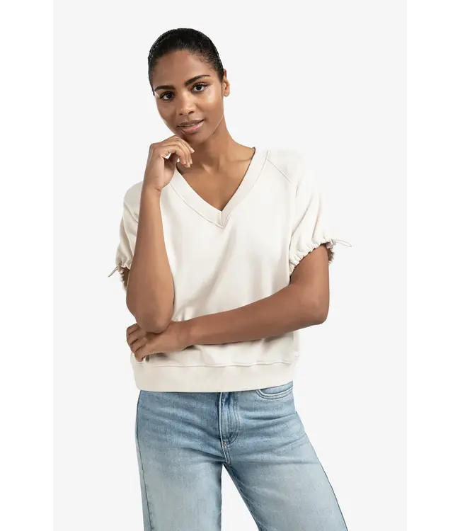 Yaya 01-109091-508 V-neck sweatshirt with elastic