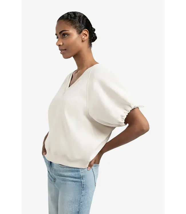 Yaya 01-109091-508 V-neck sweatshirt with elastic