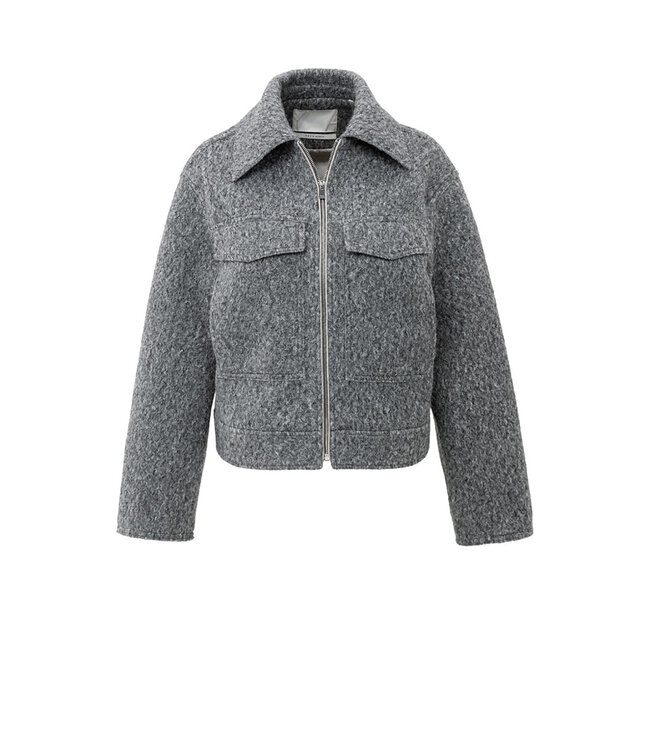 Yaya 02-001064-508 Short oversized boucle jacket