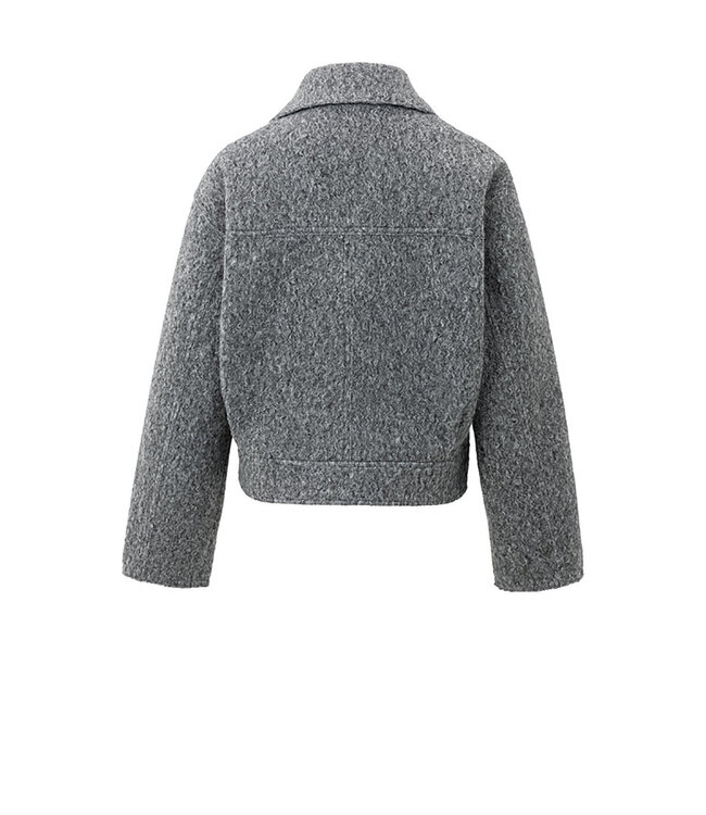 Yaya 02-001064-508 Short oversized boucle jacket