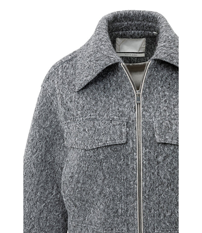 Yaya 02-001064-508 Short oversized boucle jacket