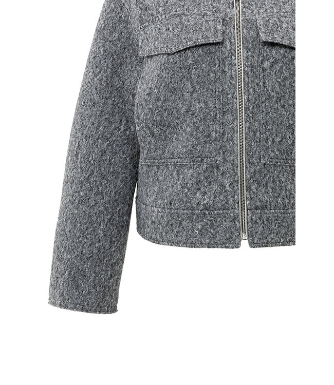 Yaya 02-001064-508 Short oversized boucle jacket