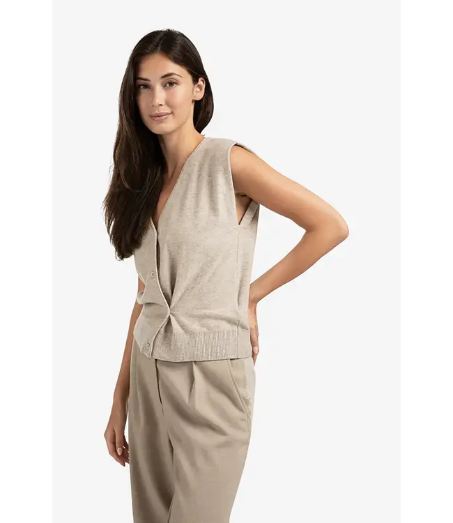 Yaya 01-010120-508 Knitted gilet a-symmetric