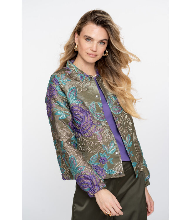 Geisha Jacket flowers lurex