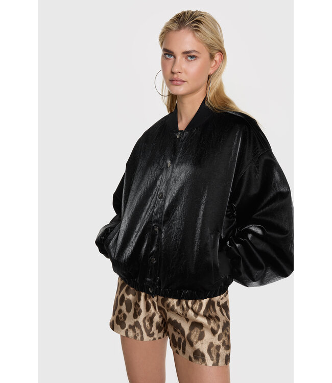Alix the Label 2508414312 velvet leather bomber