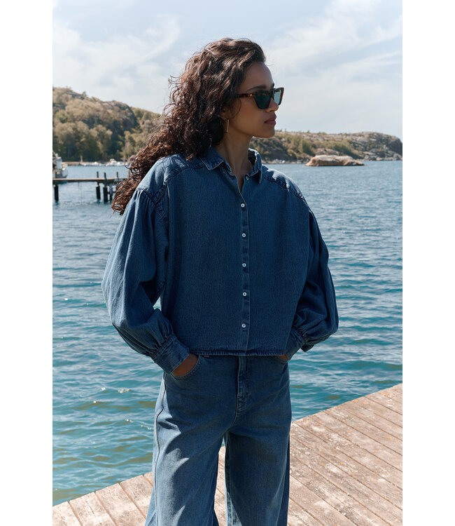 BY-BAR AMSTERDAM Sarah short denim blouse