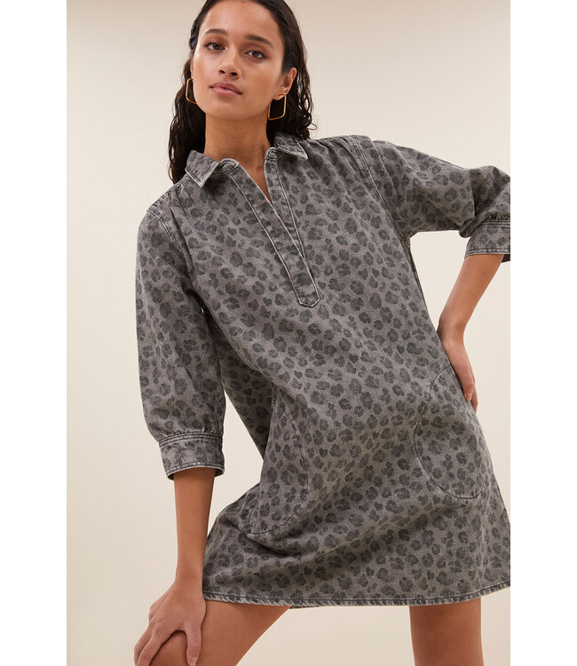 BY-BAR AMSTERDAM 25517006 Flynth grey cheetah dress