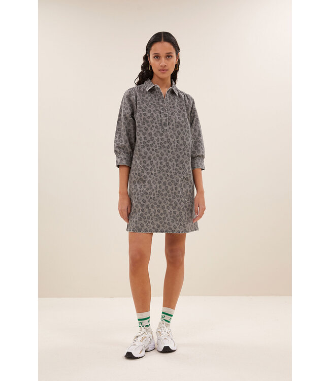 BY-BAR AMSTERDAM 25517006 Flynth grey cheetah dress