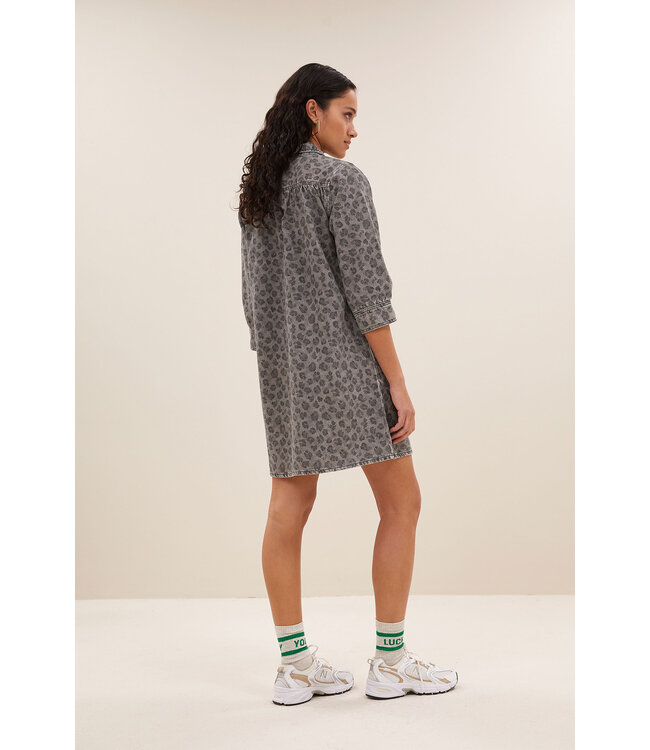 BY-BAR AMSTERDAM 25517006 Flynth grey cheetah dress