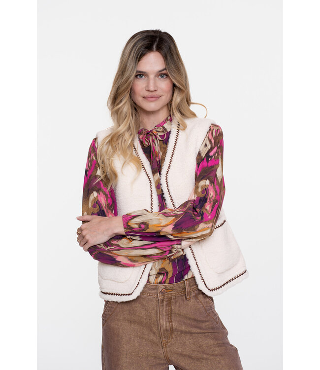 Geisha Gilet teddy embroidery