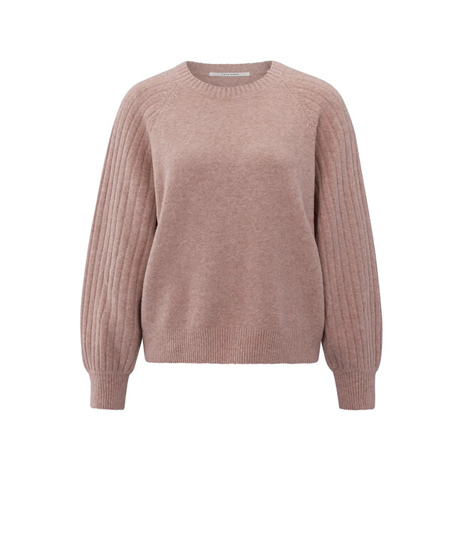 Yaya Rib mixed sweater ls