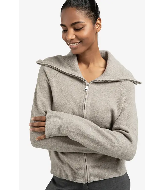 Yaya 01-010124-509 Cardigan with zipper and wide