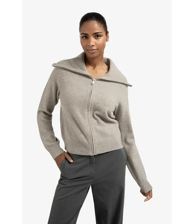 Yaya 01-010124-509 Cardigan with zipper and wide