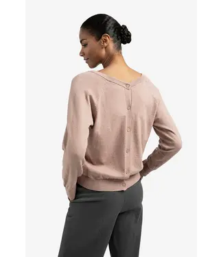 Yaya Double v-neck sweater with button