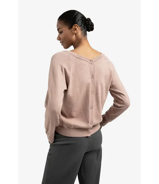 Yaya Double v-neck sweater with button