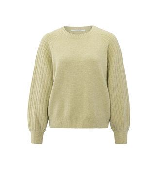 Yaya Rib mixed sweater ls