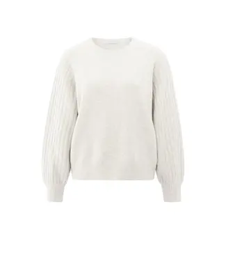 Yaya Rib mixed sweater ls