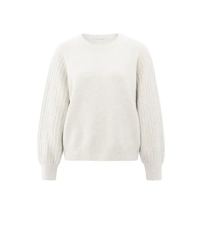 Yaya Rib mixed sweater ls