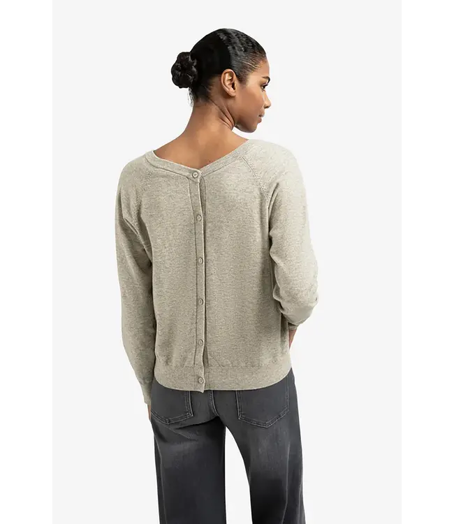 Yaya 01-000494-509 Double v-neck sweater with button