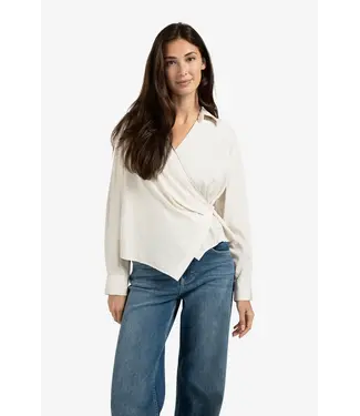 Yaya Fitted wrap blouse