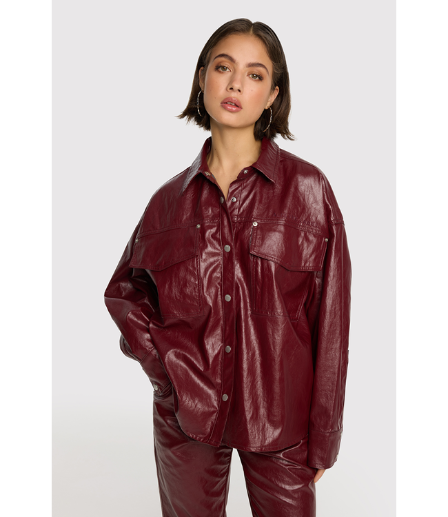Alix the Label faux leather blouse