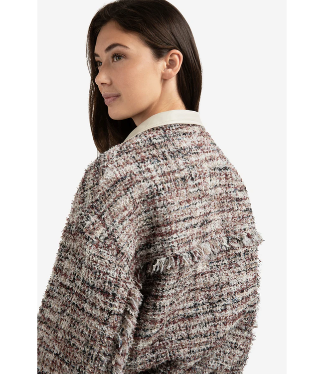 Yaya 01-511038-509 Boucle jacket with fringes