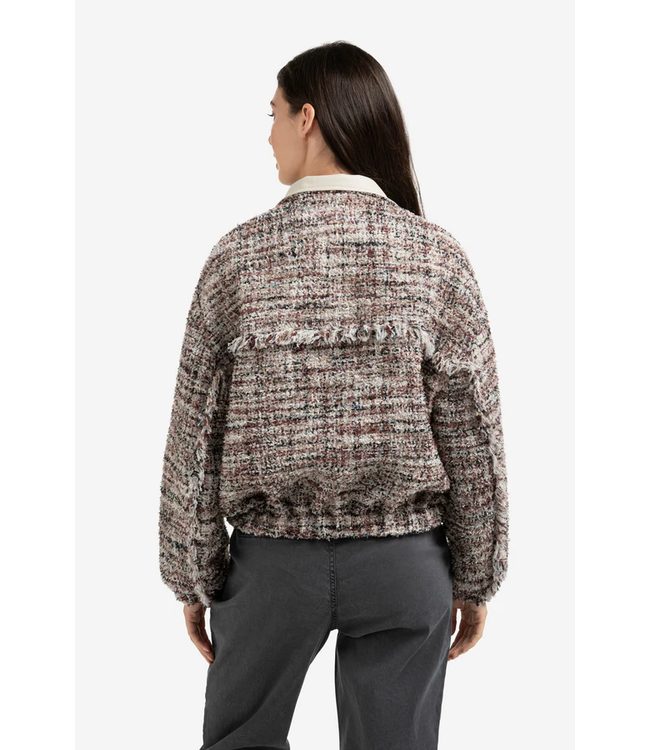 Yaya 01-511038-509 Boucle jacket with fringes