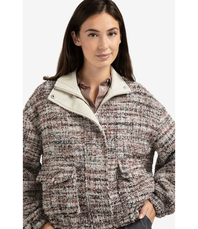 Yaya 01-511038-509 Boucle jacket with fringes