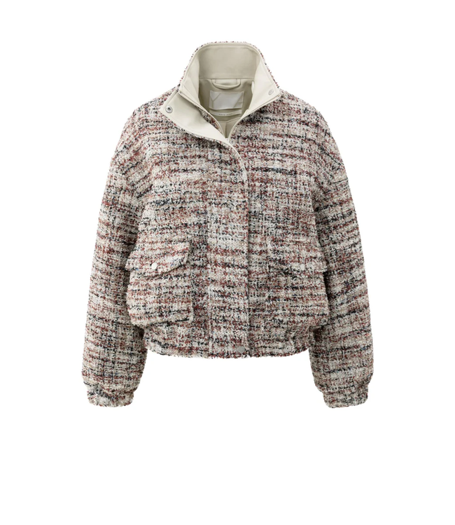 Yaya 01-511038-509 Boucle jacket with fringes