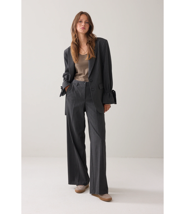 Summum Woman Trousers wide leg Pinstripe