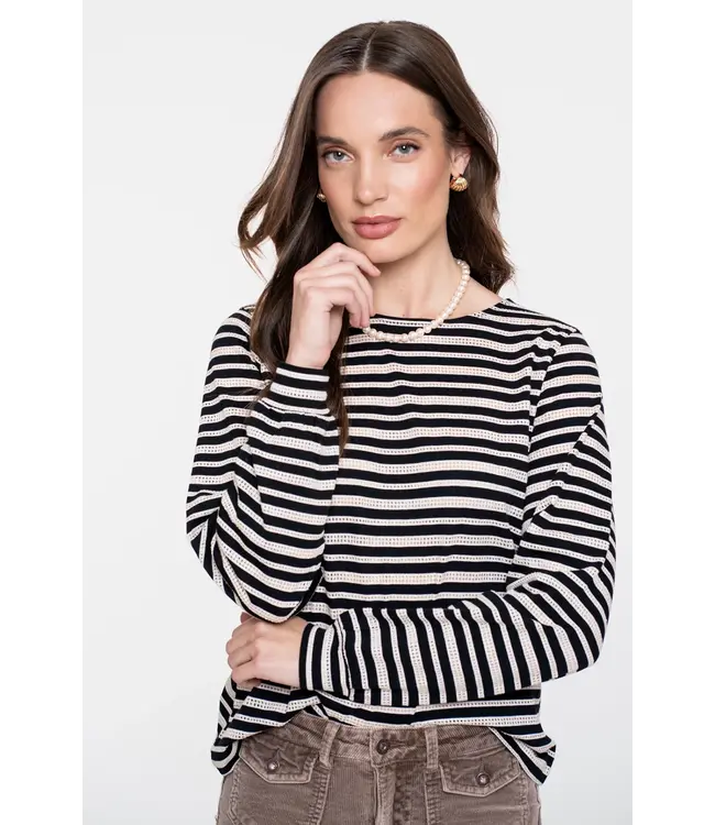 Geisha Top striped ajour