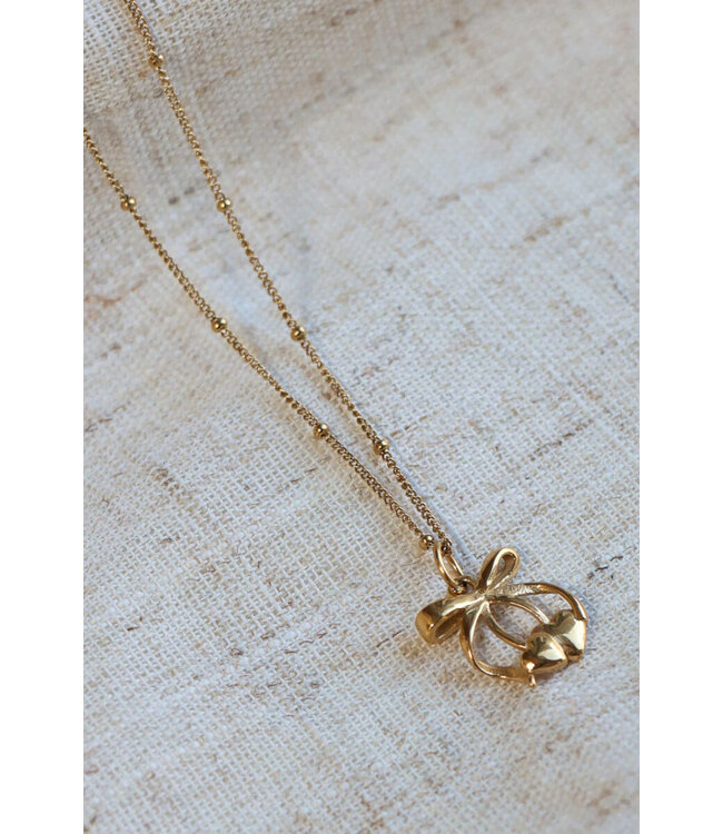 Label Kiki Cherry bow necklace
