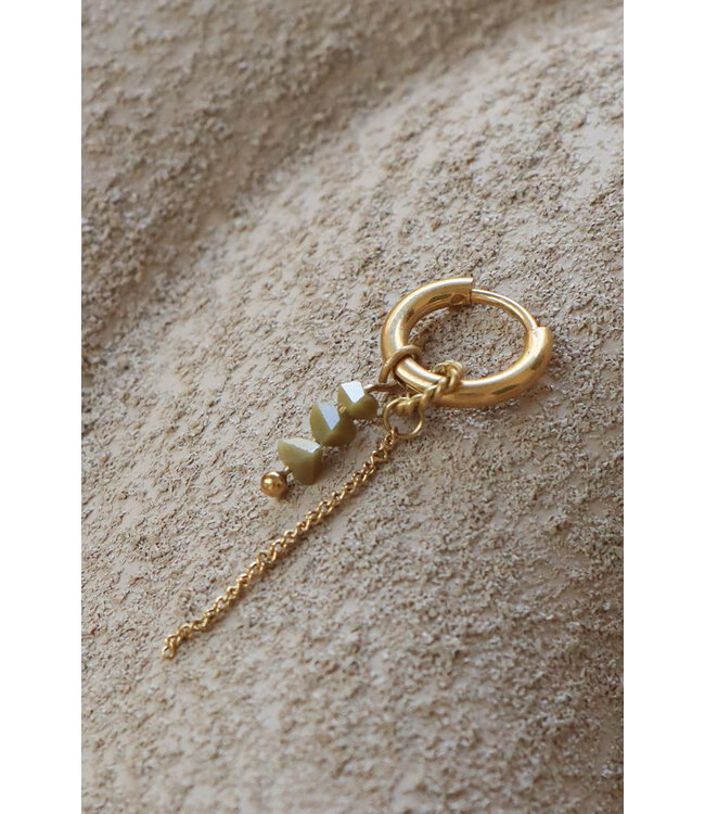Label Kiki Chain Olive hoop gold
