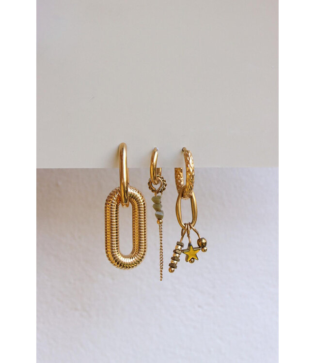 Label Kiki K.SH.332.1 Chain Olive hoop gold