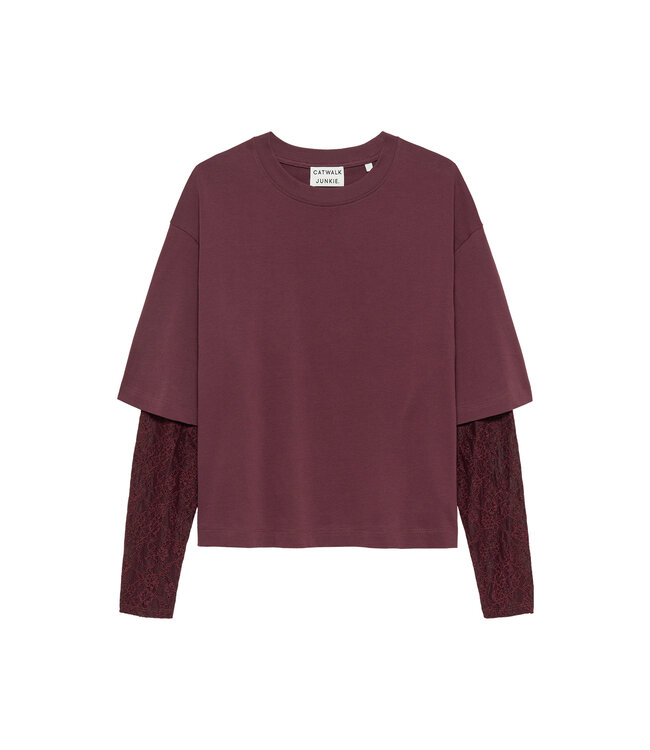 Catwalk Junkie 2504020402 Tshirt with lace sleeves