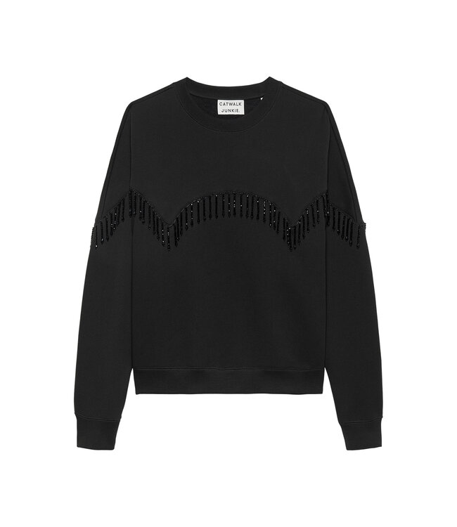 Catwalk Junkie 2504020609 Beaded fringed sweater