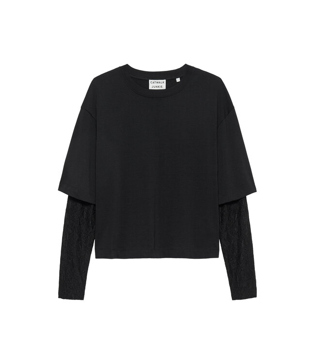 Catwalk Junkie 2504020402 Tshirt with lace sleeves