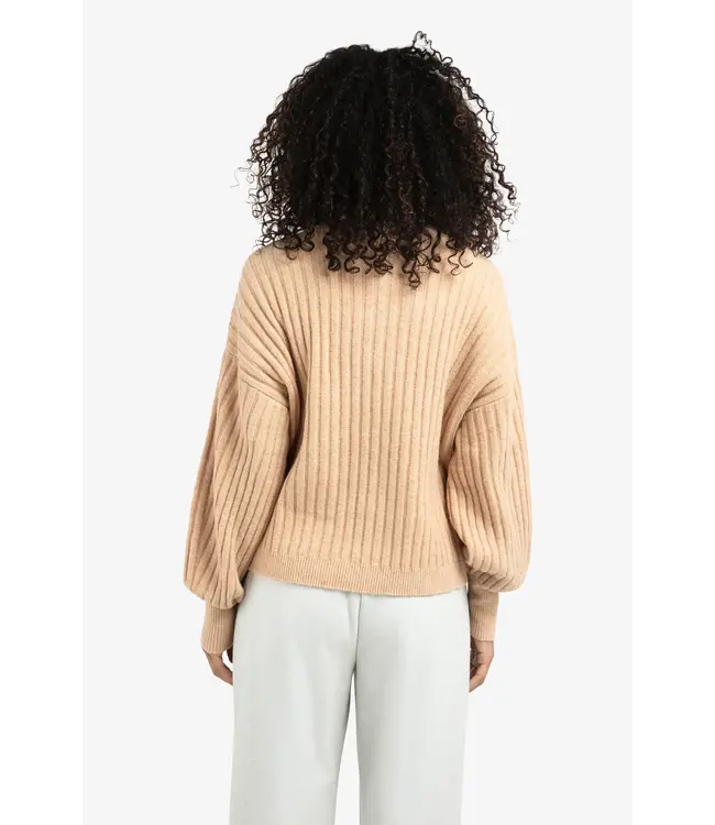 Yaya 01-000538-510 Geribde trui met ronde hals