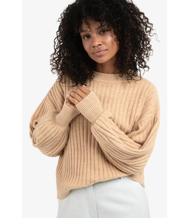 Yaya 01-000538-510 Geribde trui met ronde hals