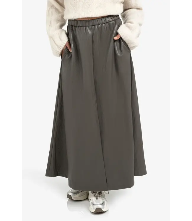 Yaya 01-409085-510 A-lijn midi rok van imitatiele