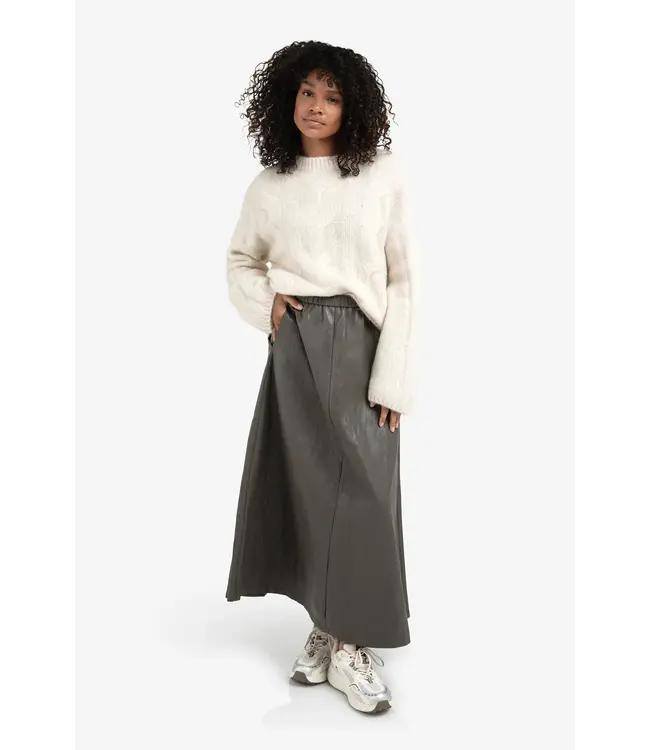 Yaya 01-409085-510 A-lijn midi rok van imitatiele