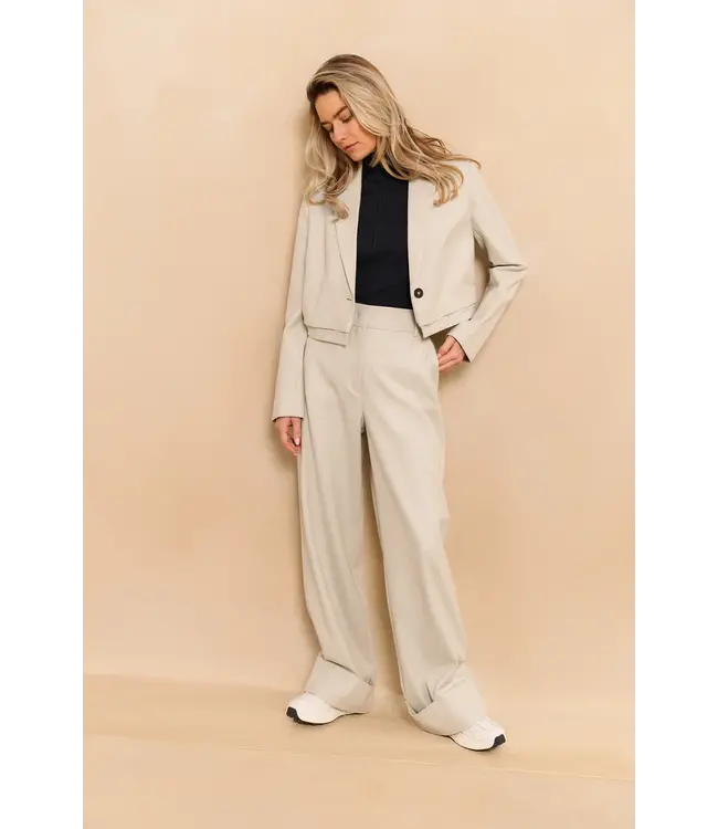 Yaya 01-301224-510 Broek met omgeslagen zoom