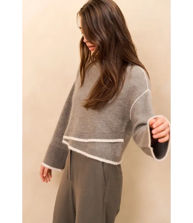 Yaya 01-000519-510 Trui met contrasterende lijnen