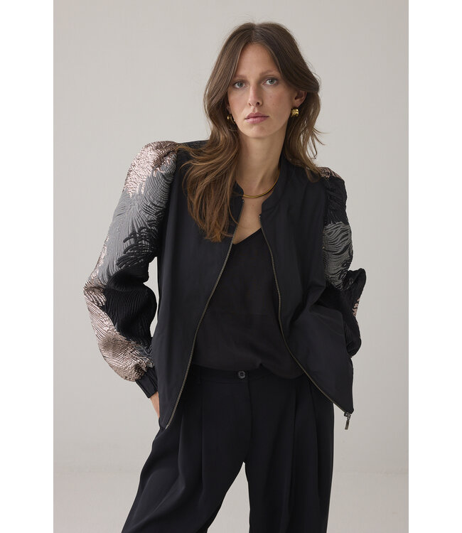 Summum Woman Bomber jacket leaves