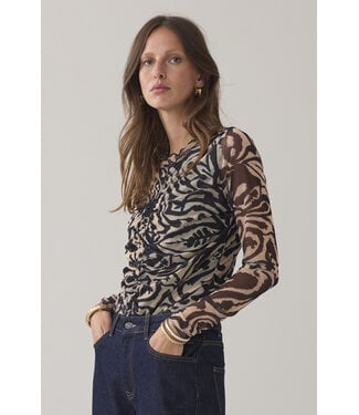 Summum Woman Mesh top ornament print