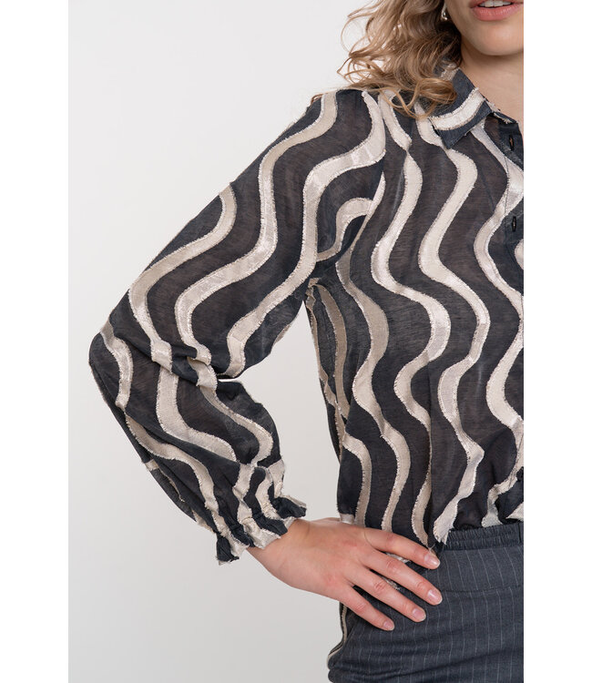 Geisha 53915-20 Blouse metallic waveprint
