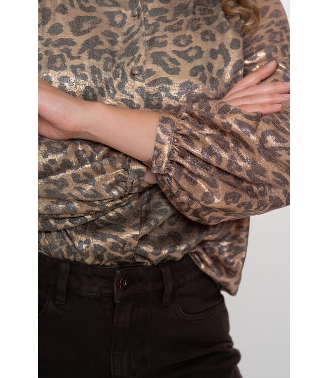 Geisha 53869-14 Blouse velvet look leopard