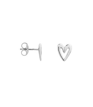 Label Kiki Drawn heart studs