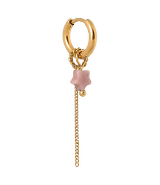 Label Kiki Chain pink star hoop